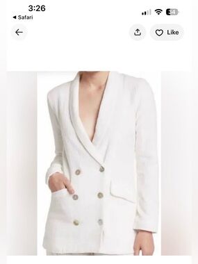 l*space Bianca Double-Breasted Blazer in White